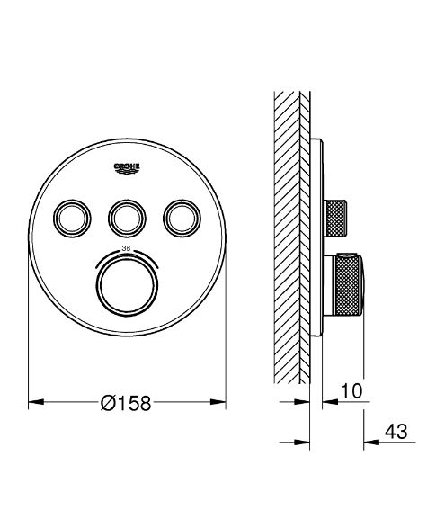 Смеситель Grohtherm SmartControl (29121000), Grohe - Зображення cbfda-2912-2.jpg