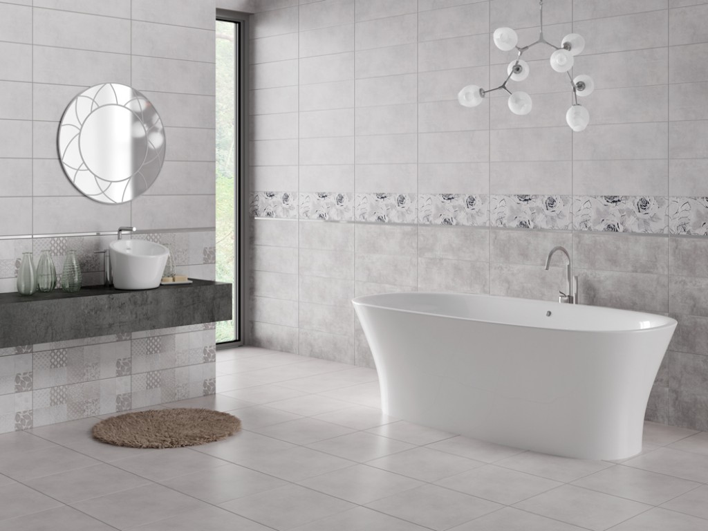 Декор Snowdrops Inserto Flower 200×600x8,5 Cersanit - Зображення cf120-cersanit-snowdrops-flower-20x60.jpg