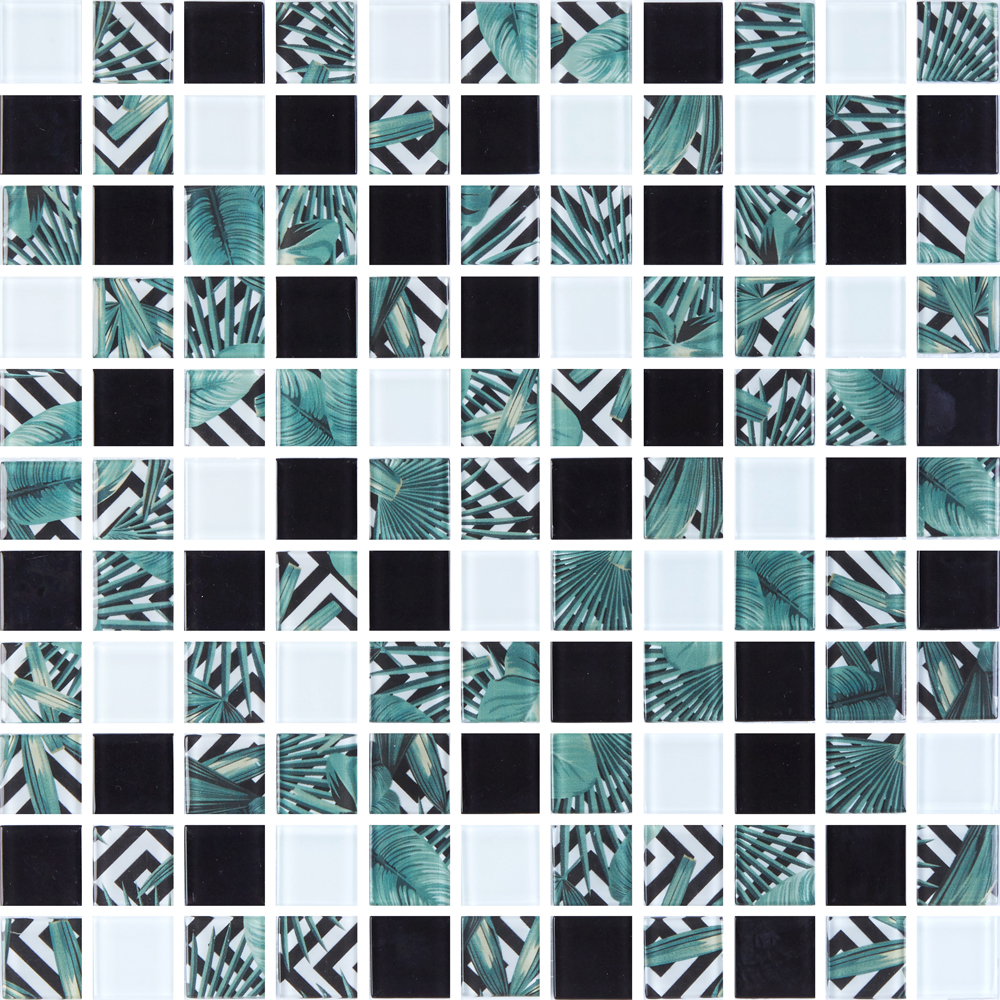 Мозаїка GMP 0825021 С3 Print 24-White-Black 300×300x8 Котто Кераміка - Зображення