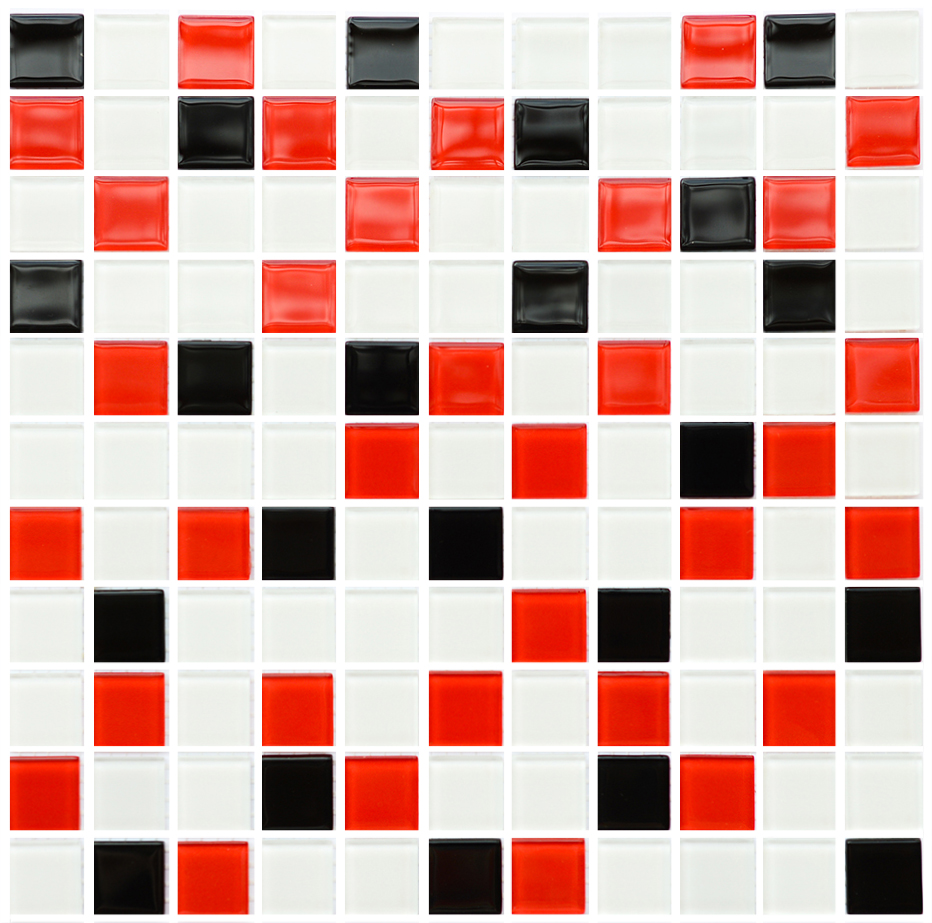 Мозаїка GM 4007 C3 Black-Red M-White 300x300x4 Котто Кераміка - Зображення d2ec8-gm-4007-c3-black-red-m-white.jpg