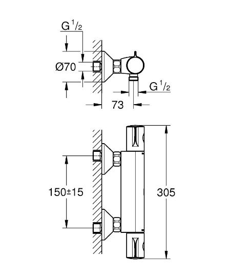 Смеситель для душа Grohtherm 800 (34558000), Grohe - Зображення dc575-3455.jpg