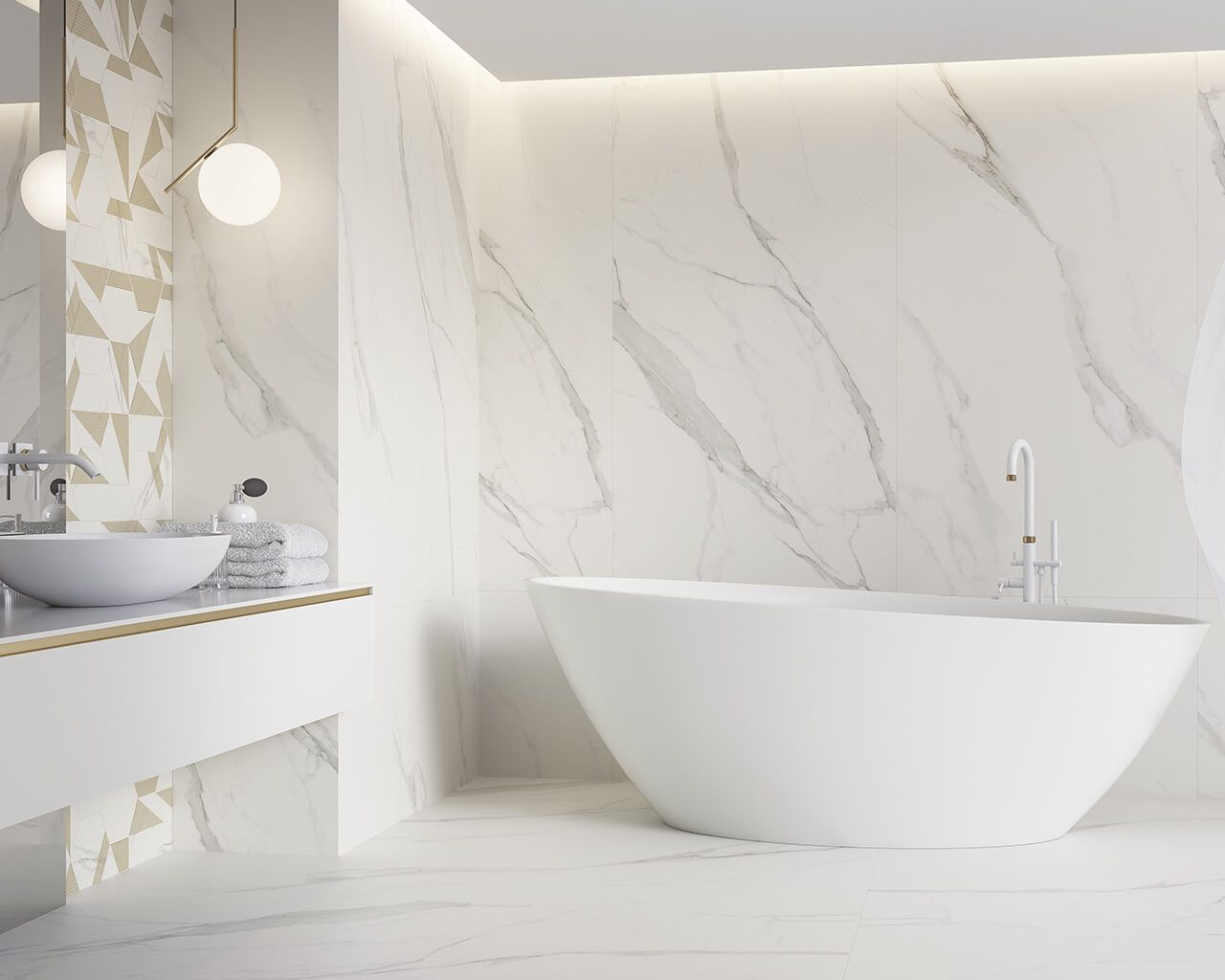 Плитка керамогранітна Calacatta RECT 598x598x9 Paradyz - Зображення de0a6-elegancka-lazienka-calacatta-ceramika-paradyz.jpg