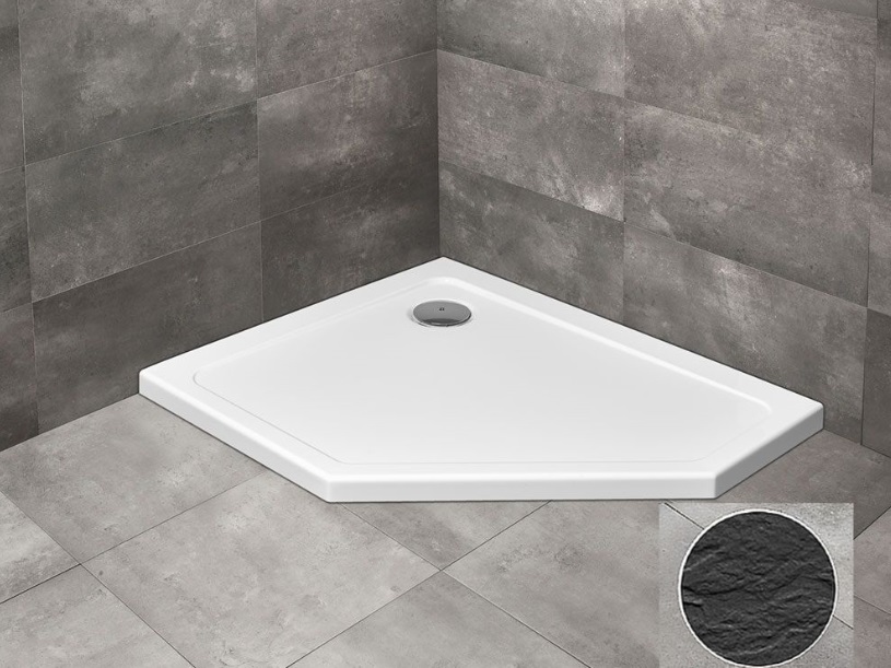 Душевой поддон Doros PT E Stone Anthracite 100x90 см левый, RADAWAY - Зображення doros-pt-e-stone-an.jpg