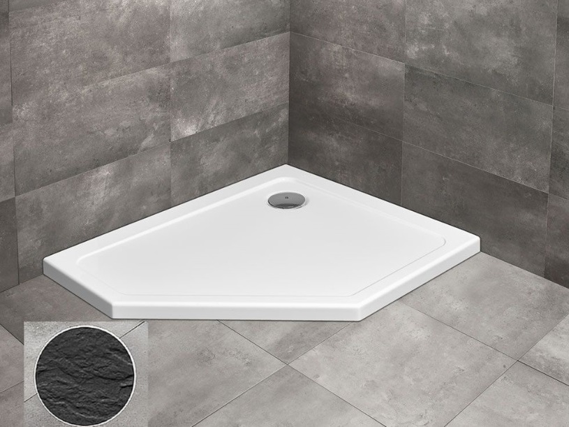 Душевой поддон Doros PT E Stone Anthracite 100x90 см правый, RADAWAY - Зображення