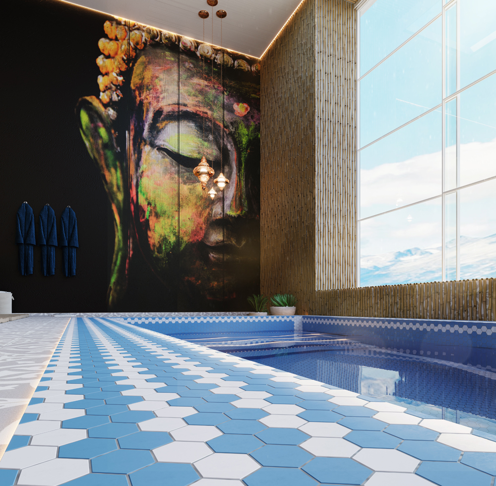 Мозаїка H 6026 Hexagon Light Blue 295×295x9 Котто Кераміка - Зображення ed832-waterpool10000.jpg