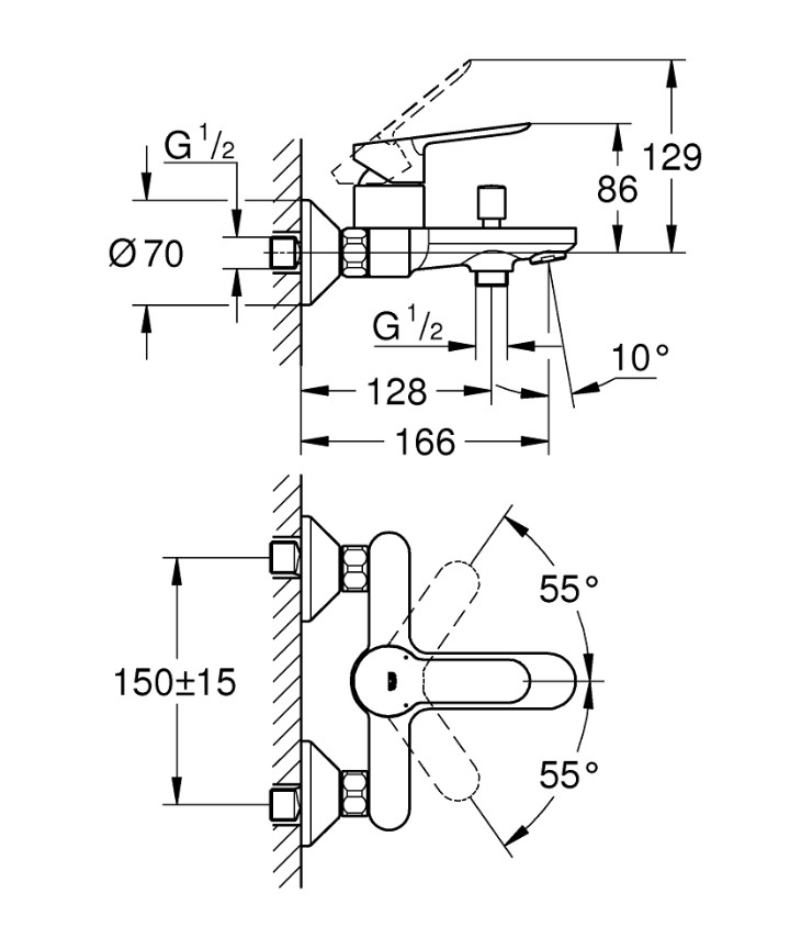 Змішувач для ванни BauEdge (23605000),Grohe - Зображення eeed5-045430.jpg