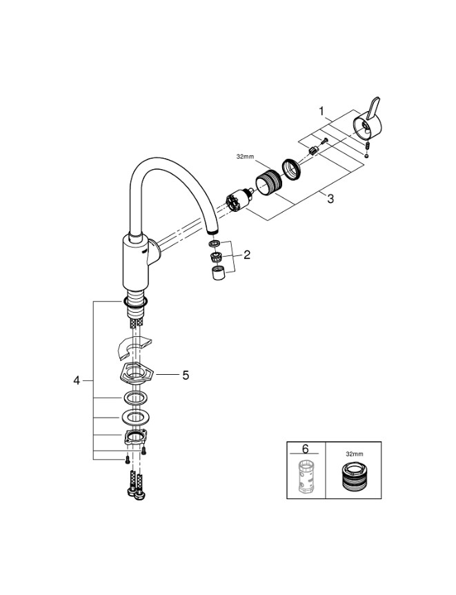 Змішувач для кухні Eurosmart Cosmopolitan (32843002), Grohe - Зображення f27b3-3284-3.jpg