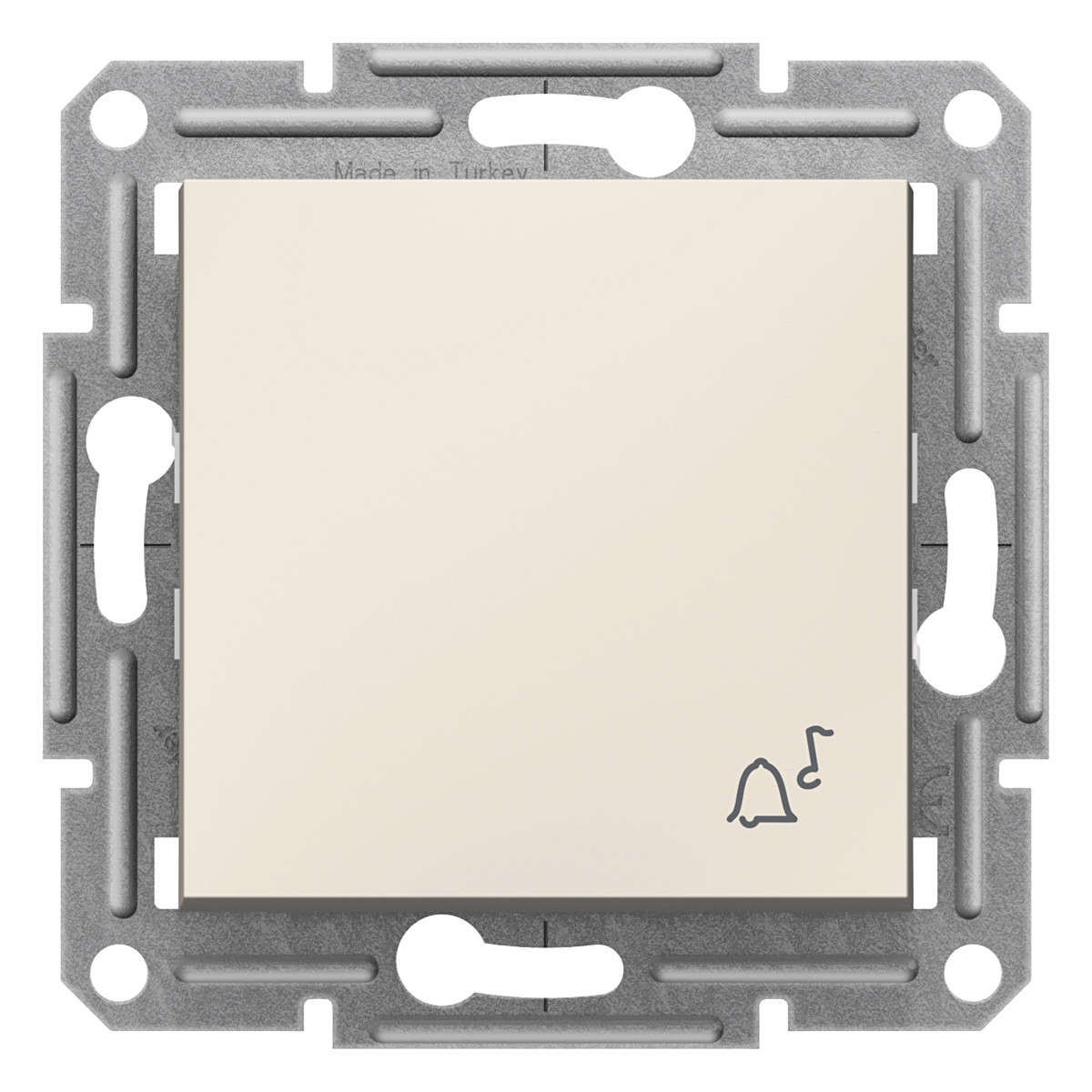 Вимикач кнопковий ''Дзвінок'', кремовий, Asfora, без рамки - Зображення shnider_EPH0870123.jpg