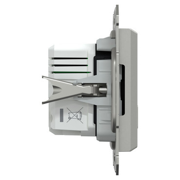 Подвійний зарядний пристрій USB, Asfora, тип A+C, 21 Вт, механізм з супортом, алюміній - Зображення shnider_EPH2700561_IOP-L_CL.jpg