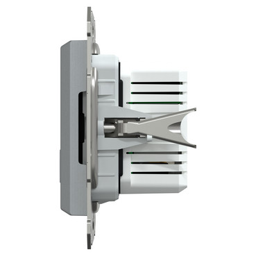 Подвійний зарядний пристрій USB, Asfora, тип A+C, 21 Вт, механізм з супортом, сталь - Зображення shnider_EPH2700562_IOP-R_CL.jpg