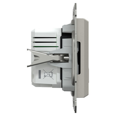 Подвійний зарядний пристрій USB, Asfora, тип A+C, 21 Вт, механізм з супортом, бронза - Зображення shnider_EPH2700569_IOP-L_CL.jpg