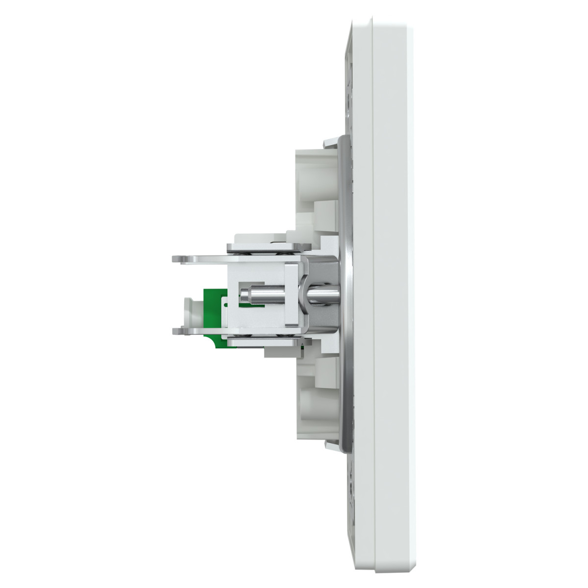 Розетка волоконно-оптична, Asfora, з рамкою в комплекті, LC APC дуплекс, біла - Зображення shnider_EPH4600121_IoP-Left.jpg