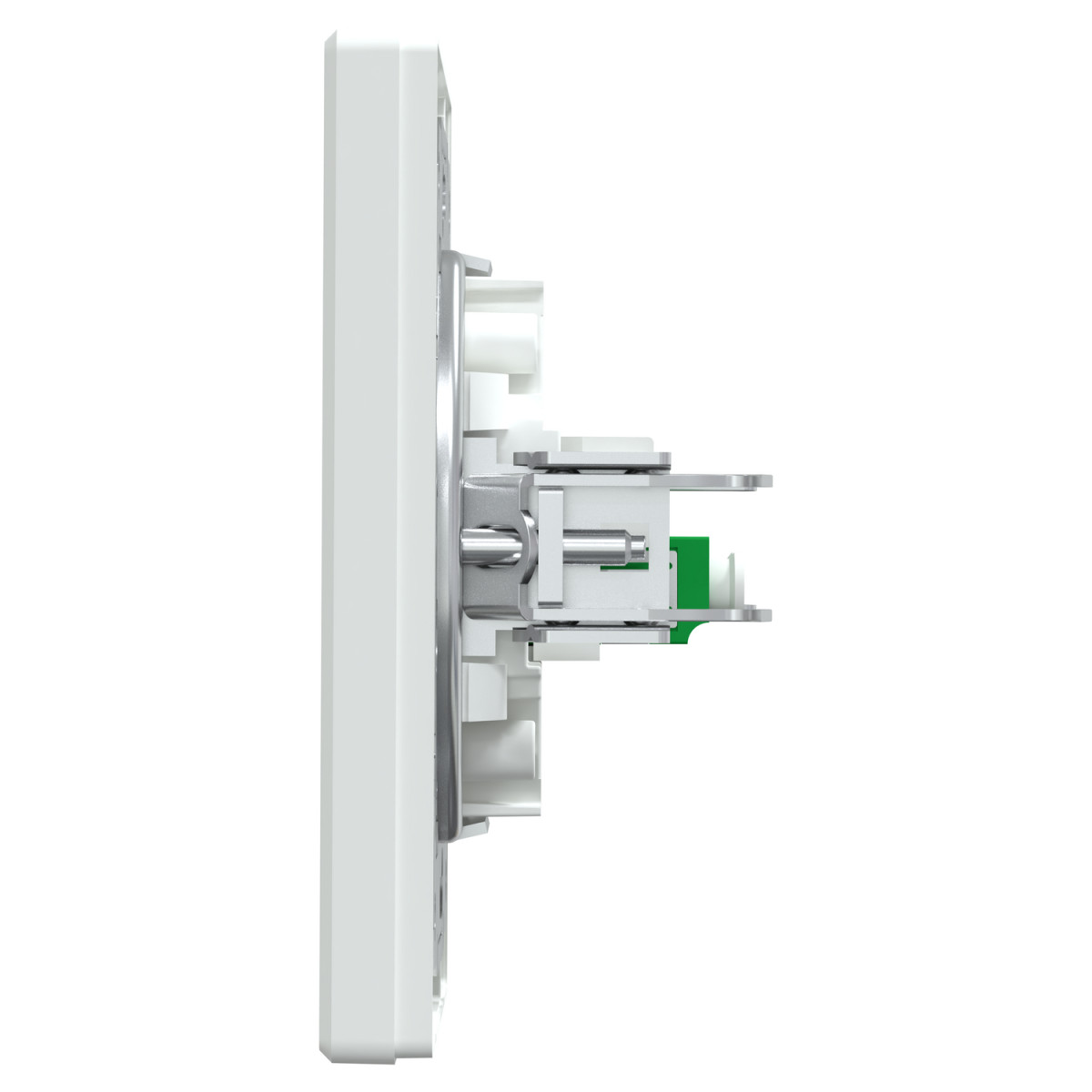 Розетка волоконно-оптична, Asfora, з рамкою в комплекті, LC APC дуплекс, біла - Зображення shnider_EPH4600121_IoP-Right.jpg