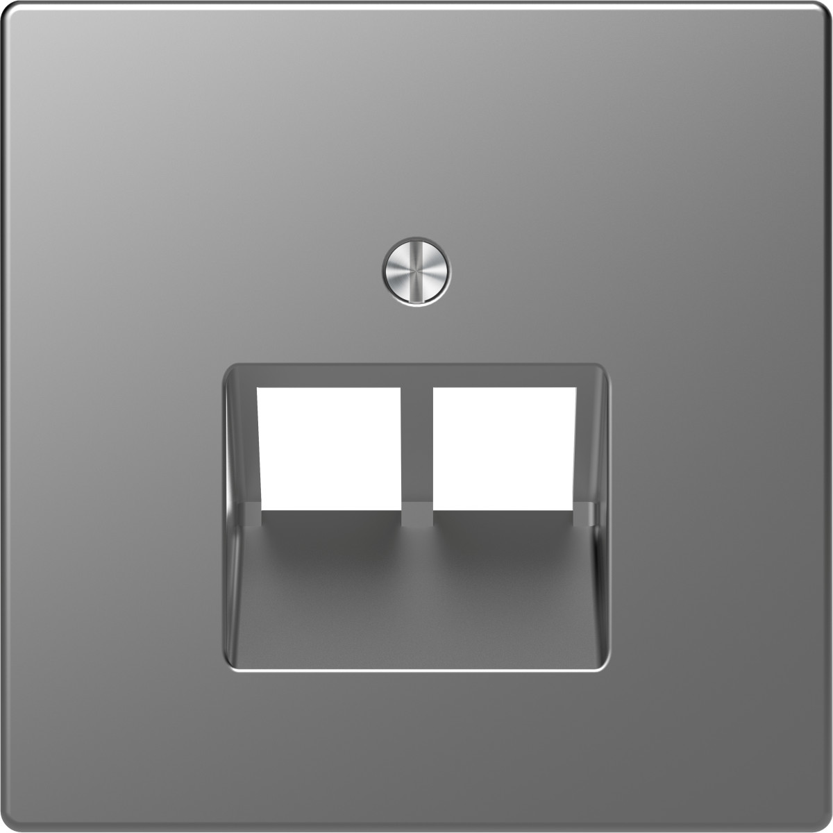 D-Life ЦЕНТР. НАКЛ. 2*RJ45 НЕРЖ. СТАЛЬ - Зображення