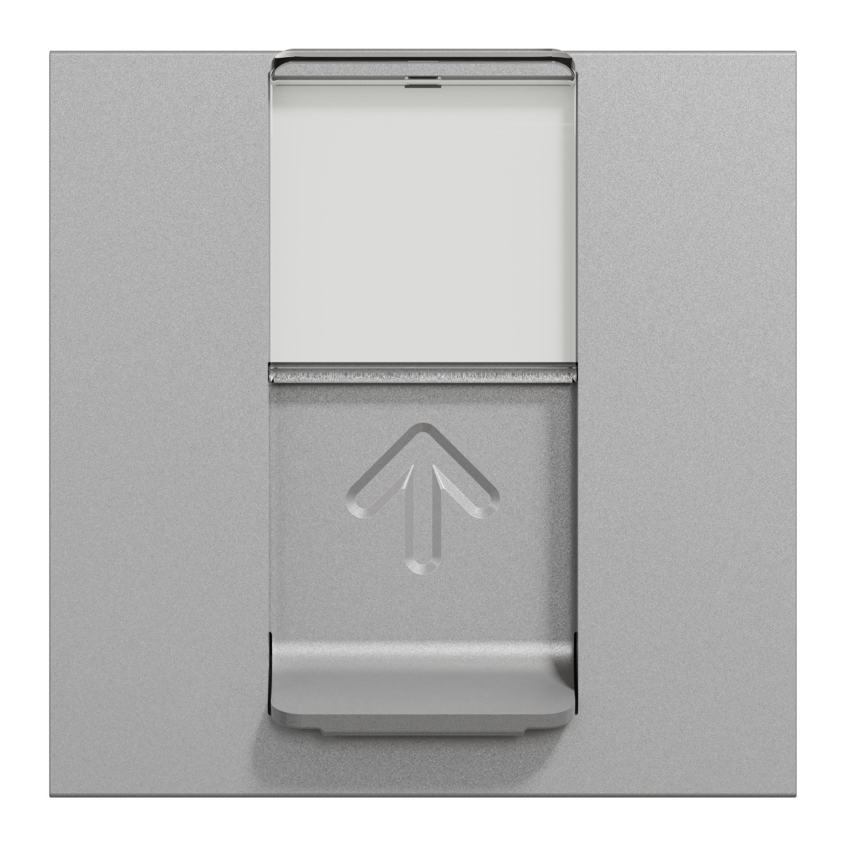 Розетка комп'ютерна RJ45, одинарна категорія 6 UTP, 2 модулі алюміній - Зображення shnider_NU341530_IOP-front_WD19.jpg