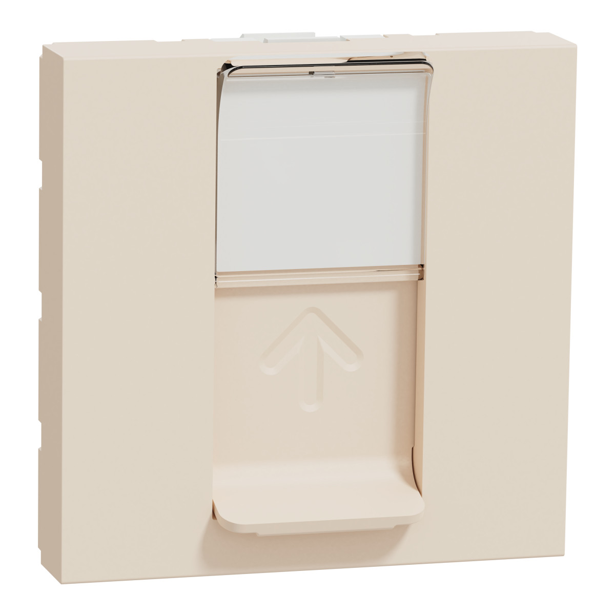 Розетка комп'ютерна RJ45, категорія 6 UTP, 2 модулі, бежева Unica New Studio - Зображення