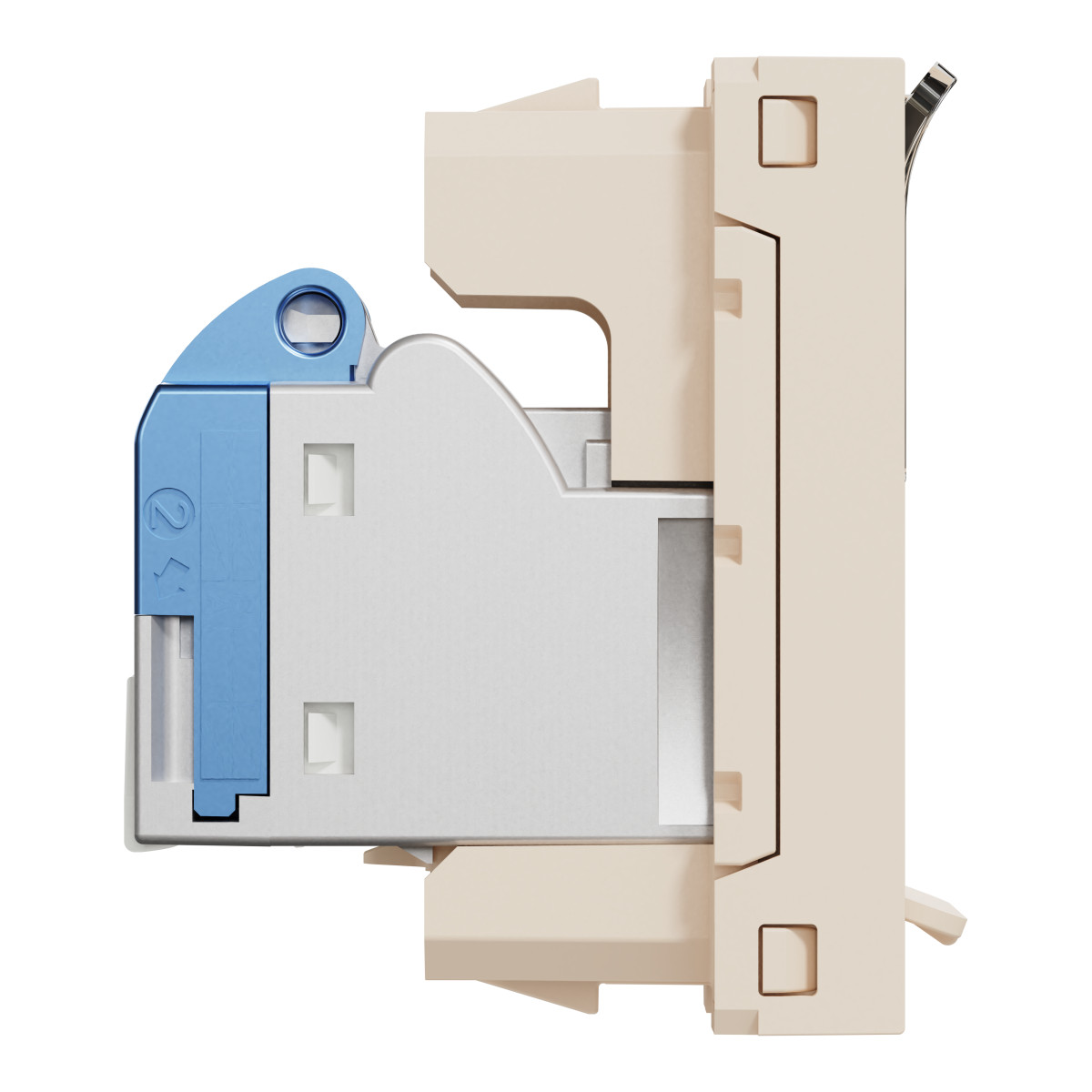 Розетка комп'ютерна RJ45, категорія 6 STP, 1 модуль, бежева Unica New Studio - Зображення shnider_NU341644_IOP-L_CL.jpg