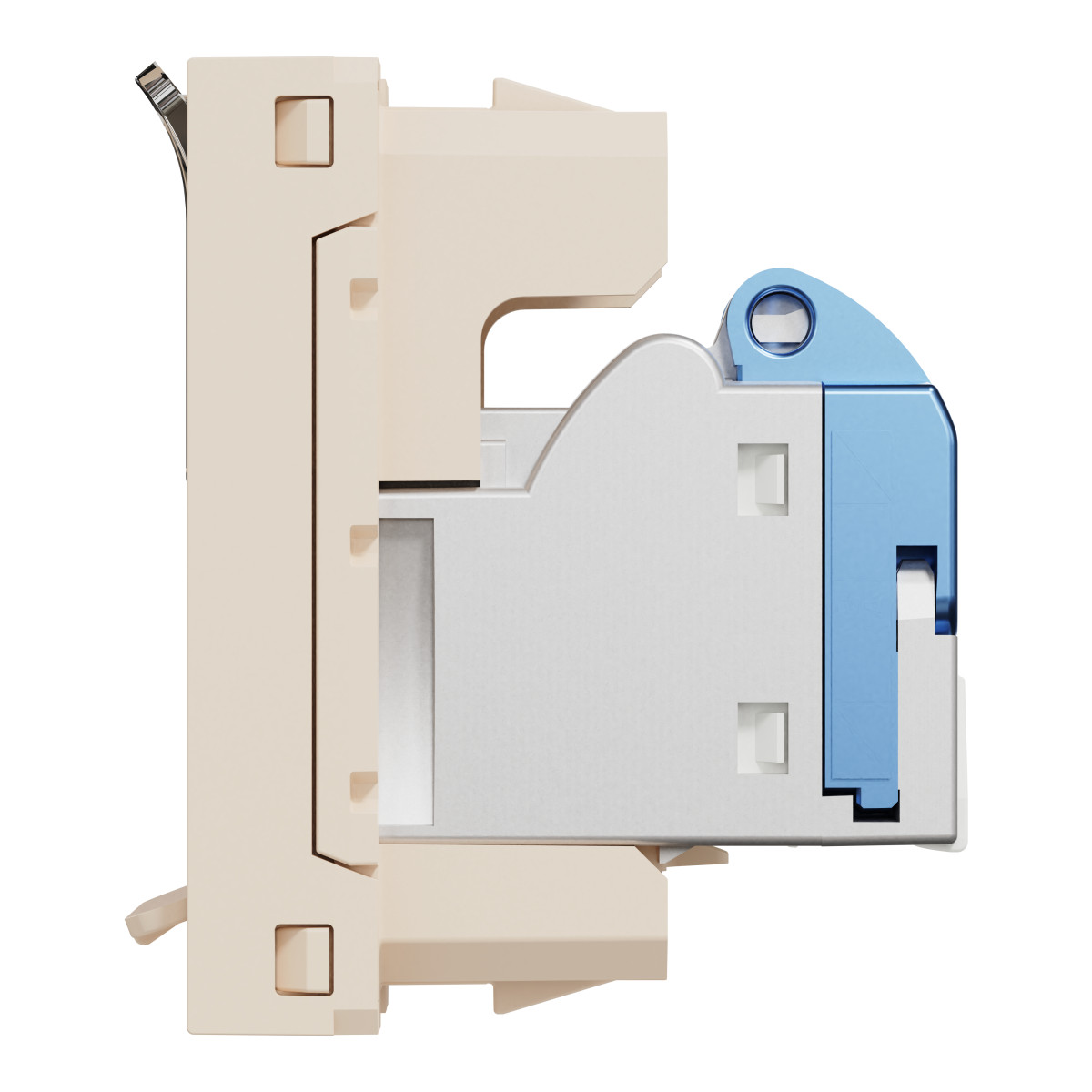 Розетка комп'ютерна RJ45, категорія 6 STP, 1 модуль, бежева Unica New Studio - Зображення shnider_NU341644_IOP-R_CL.jpg