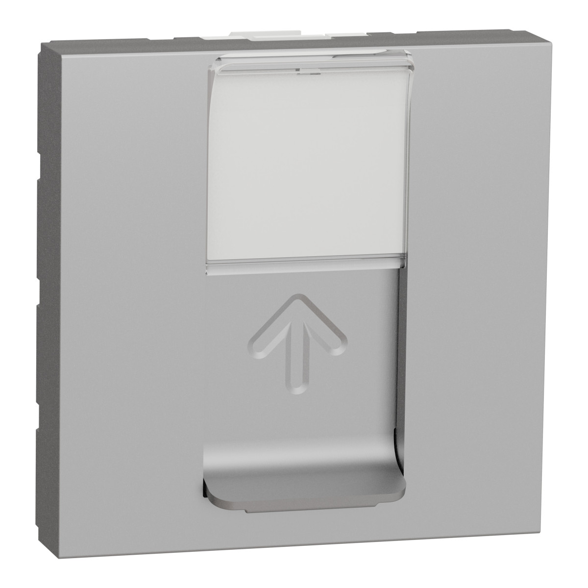 Розетка комп'ютерна RJ45, одинарна категорія 6 STP, 2 модулі алюміній - Зображення shnider_NU341730_IOP-default_WD19.jpg