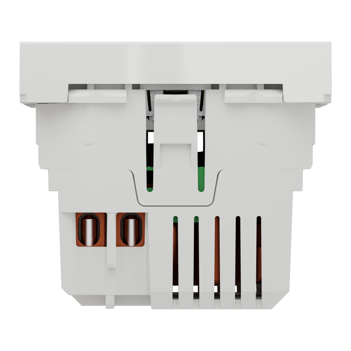 Розетка USB подвійна 2.1А 2 модулі білий - Зображення shnider_NU341818_IOP-bottom_WD19.jpg