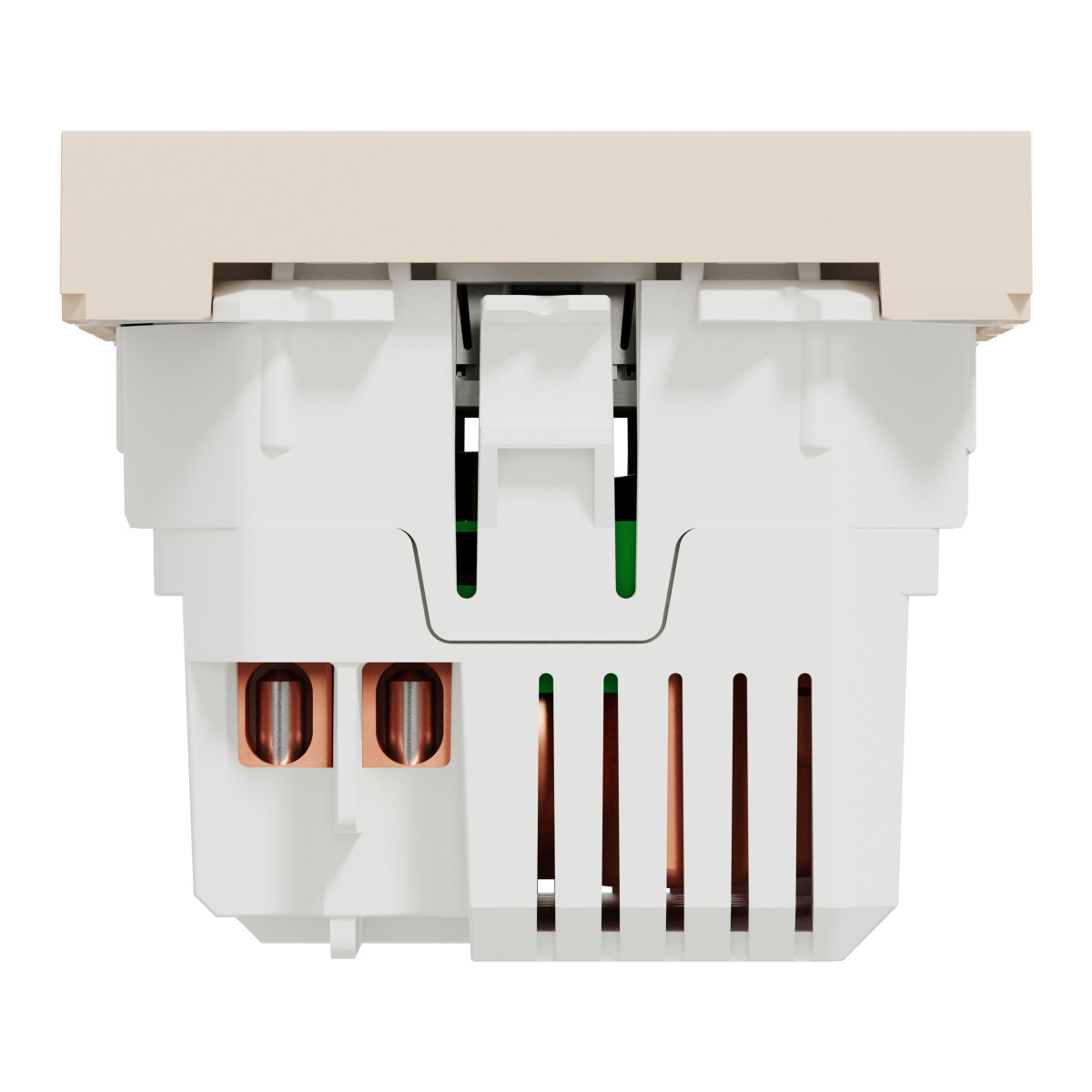 Розетка USB подвійна, 2.1А, 2 модулі, бежева Unica New Studio - Зображення shnider_NU341844_IOP-bot_CL.jpg