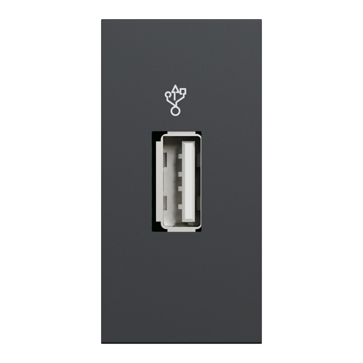 USB-коннектор 1 модуль антрацит - Зображення shnider_NU342954_Face.jpg