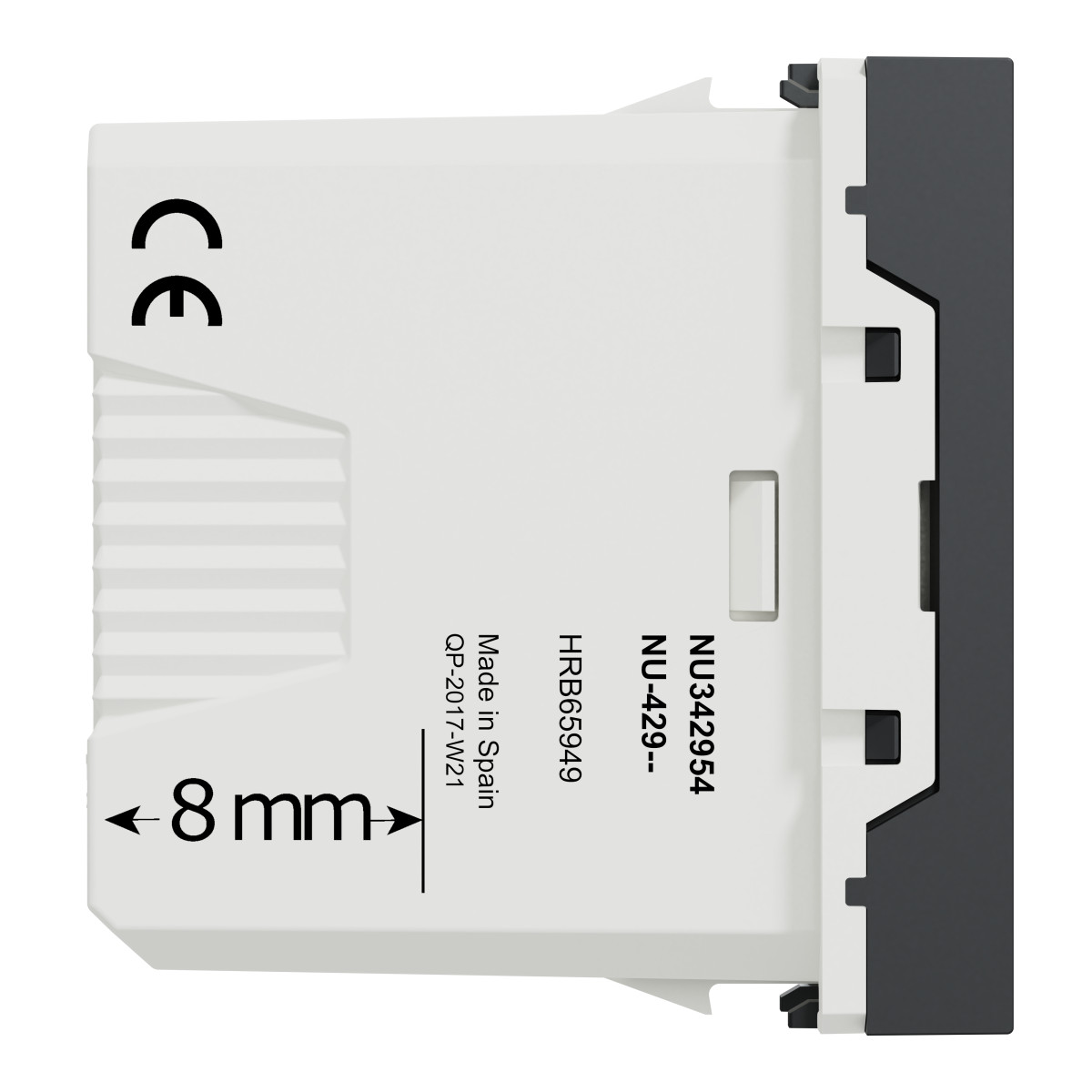 USB-коннектор 1 модуль антрацит - Зображення shnider_NU342954_IOP-L_WD.jpg