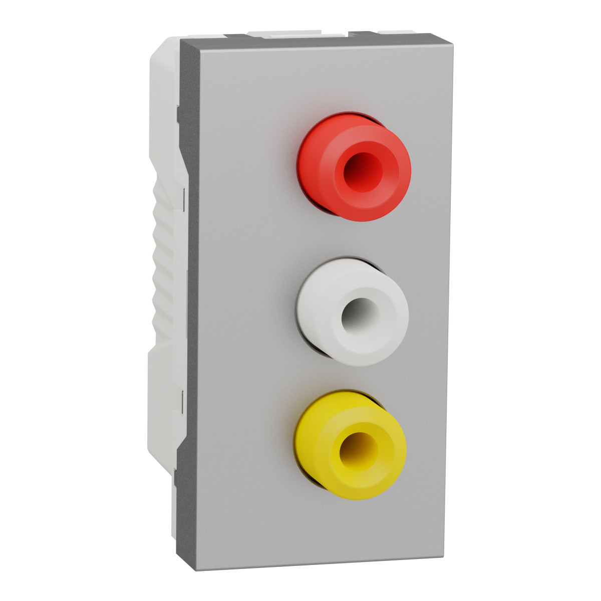 Розетка 3 RCA, 1 модуль алюміній - Зображення