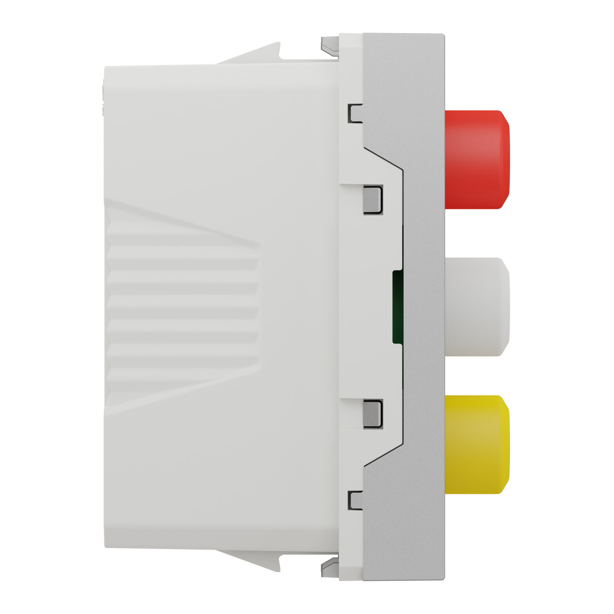Розетка 3 RCA, 1 модуль алюміній - Зображення shnider_NU343130_IOP-left_WD19.jpg