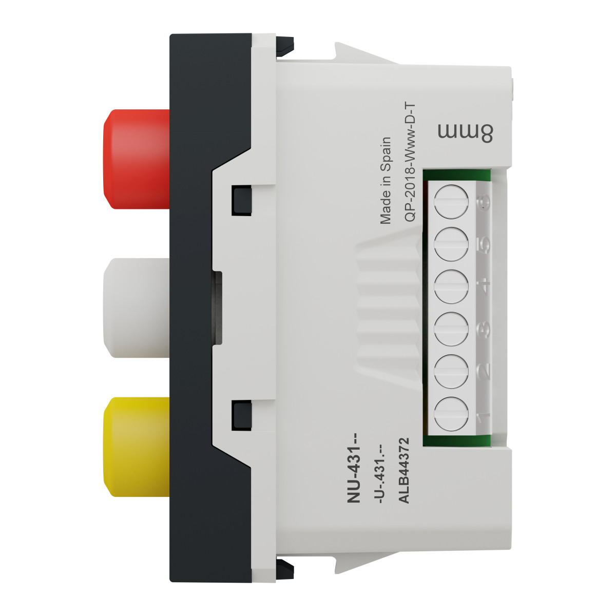 Розетка 3 RCA, 1 модуль антрацит - Зображення shnider_NU343154_IOP-right_WD19.jpg