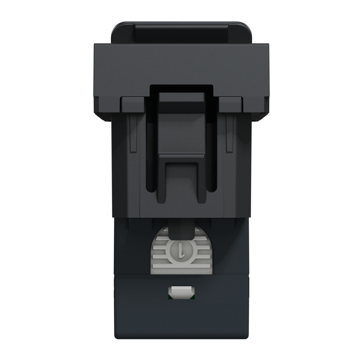 New Unica - 1 x RJ45 socket - 1 m - Cat. 6A - FTP - straight - shutter - anthra - Зображення shnider_NU344854_IOP-bot_WD.jpg