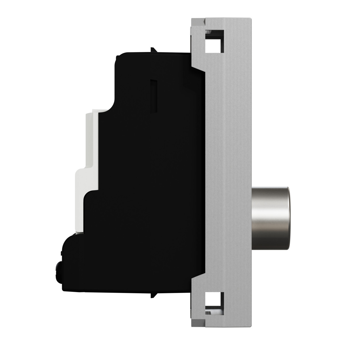 Розетка TV одинарна, 1 модуль алюміній - Зображення shnider_NU346130_IOP-left_WD19.jpg