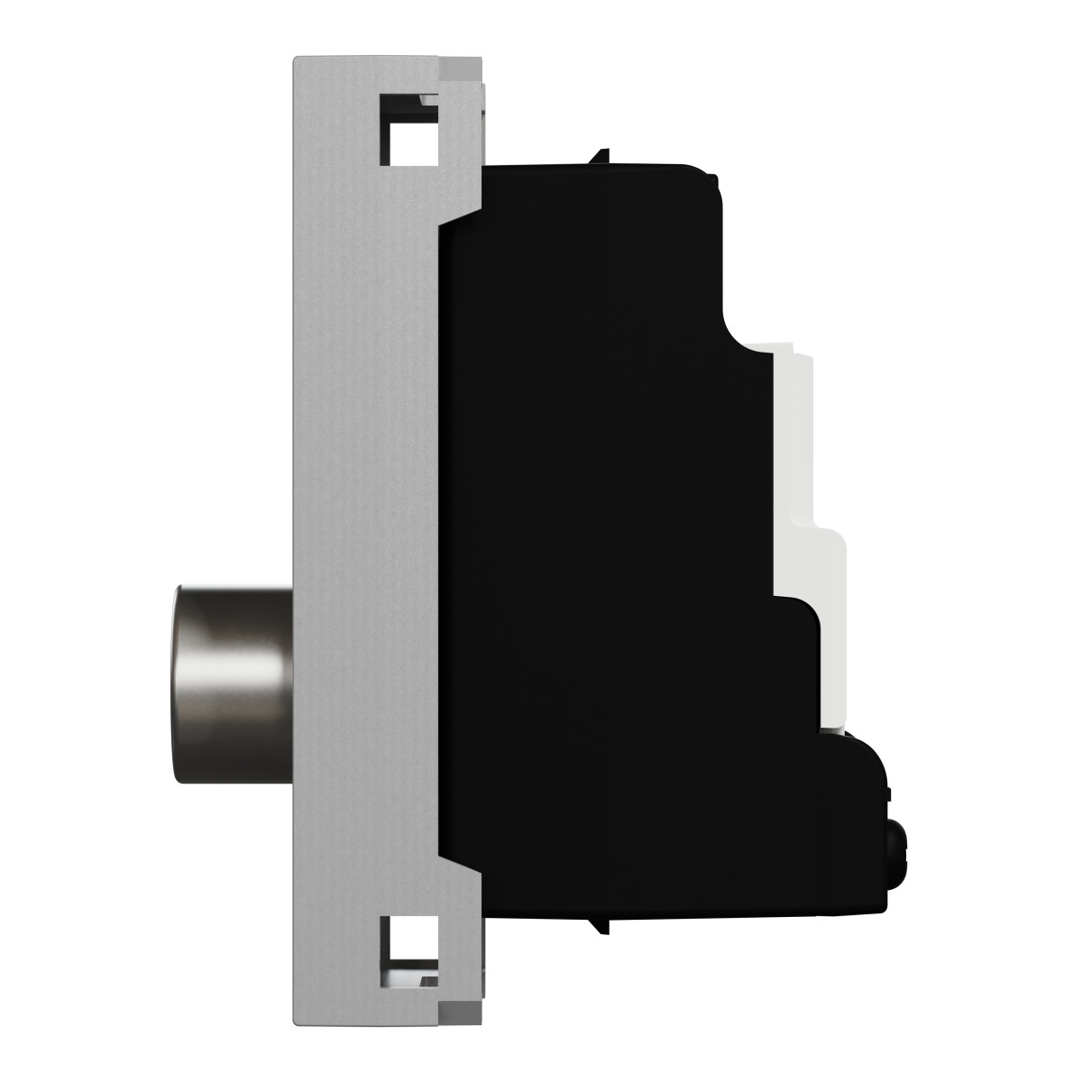 Розетка TV одинарна, 1 модуль алюміній - Зображення shnider_NU346130_IOP-right_WD19.jpg