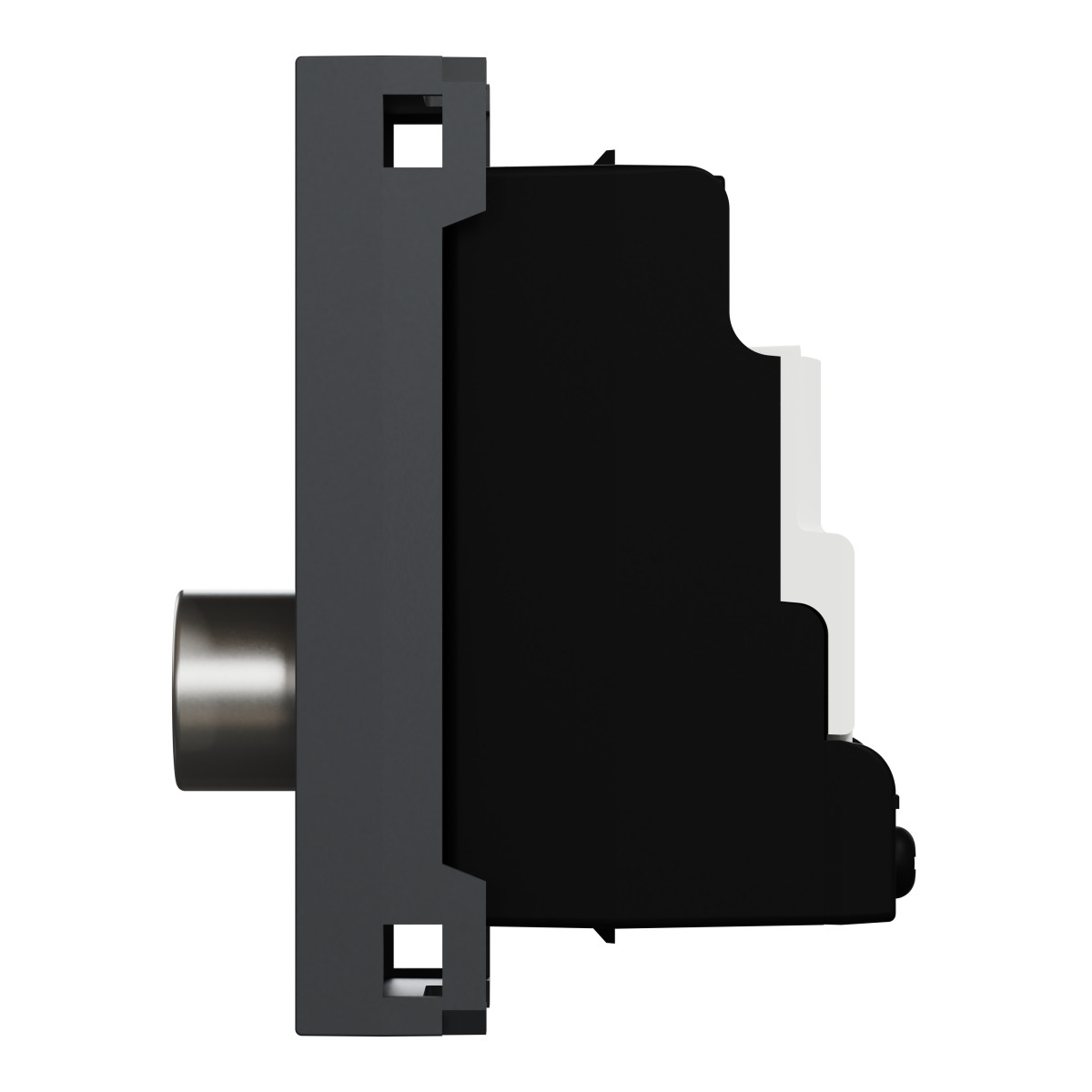 Розетка TV одинарна, 1 модуль антрацит - Зображення shnider_NU346154_IOP-right_WD19.jpg