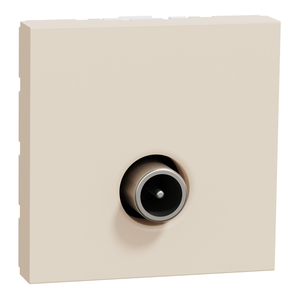 TV-розетка на один вихід, 2 модулі, бежева Unica New Studio - Зображення