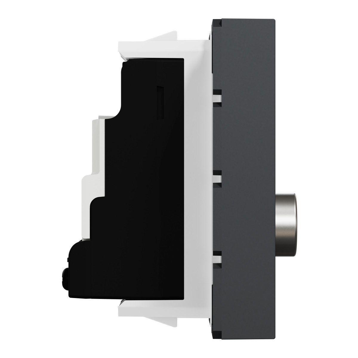 Розетка TV одинарна, 2 модулі антрацит - Зображення shnider_NU346254_IOP-L_WD.jpg