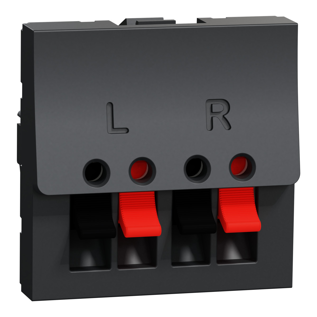 Аудіорозетка 2 модулі антрацит - Зображення