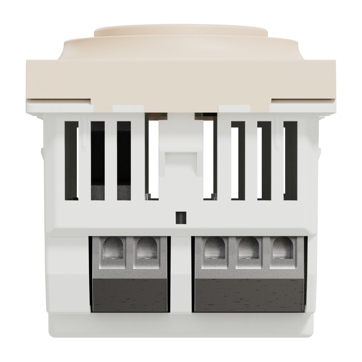 Термостат кімнатний Unica New, 230 В, 8A, 2 модулі, бежевий - Зображення shnider_NU350144_IOP-bot_CL.jpg