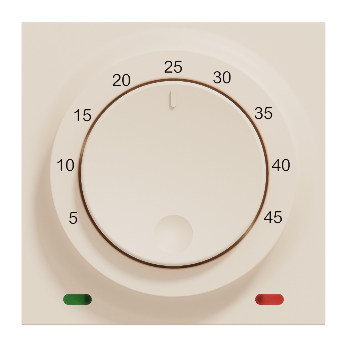 Термостат кімнатний Unica New, 230 В, 8A, 2 модулі, бежевий - Зображення shnider_NU350144_IOP-front_CL.jpg