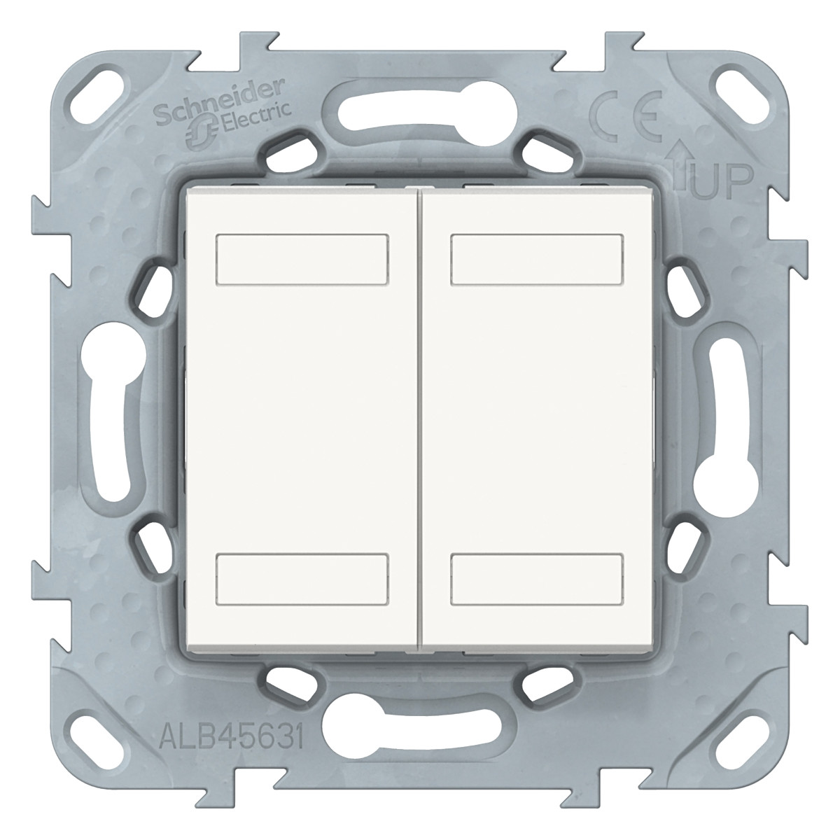 NEW UNICA - KNX КНОПКОВИЙ ВИМИКАЧ ДВОКЛАВІШНИЙ, БІЛИЙ - Зображення shnider_NU553118_Face.jpg