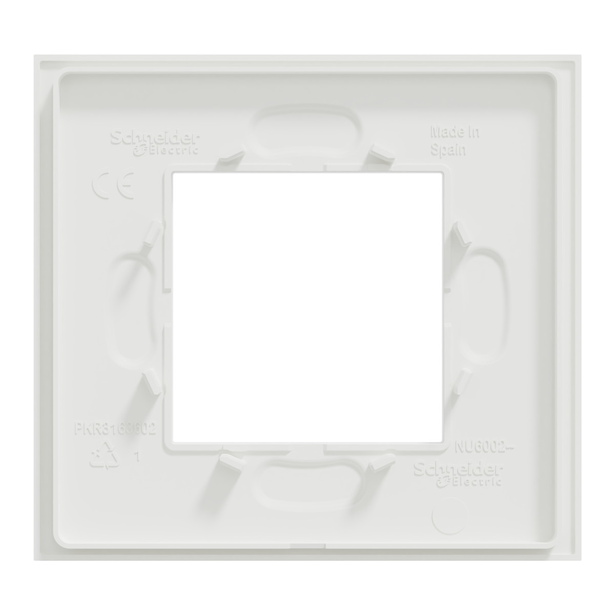 Рамка 1-постова Unica Deco Material, матовий білий - Зображення shnider_NU600279_IOP-Back.jpg