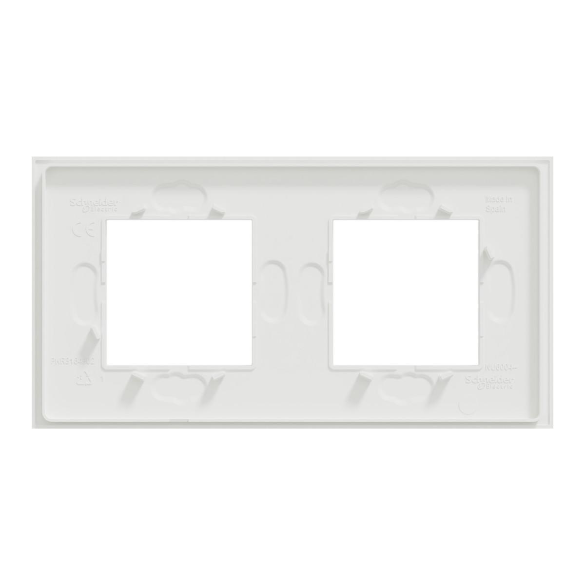 Рамка 2-постова Unica Deco Material, матовий білий - Зображення shnider_NU600479_IOP-Back.jpg