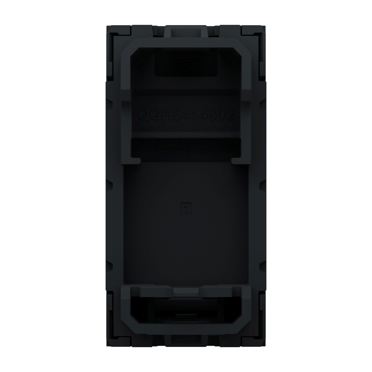 RJ45 накладка 1 модуль антрацит - Зображення shnider_NU941054_IOP-back_WD19.jpg