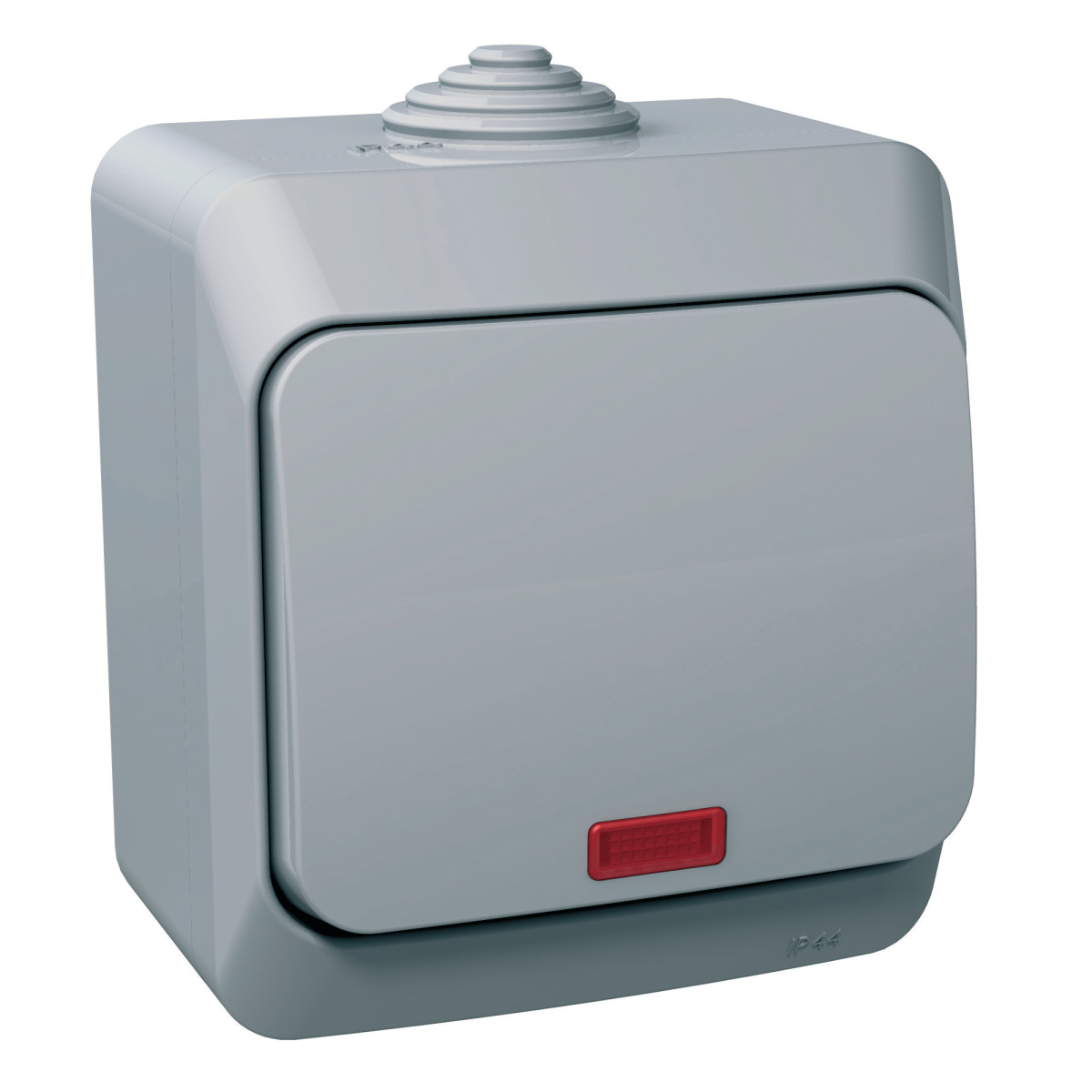 ВИМИКАЧ ОДНОКЛАВ.З ПІДСВІЧ, СІРИЙ - Зображення