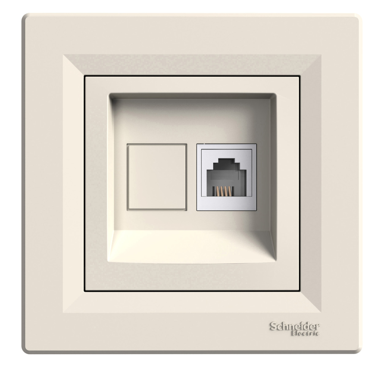 РОЗЕТКА ТЕЛЕФОННА RJ11 КРЕМ ASFORA - Зображення