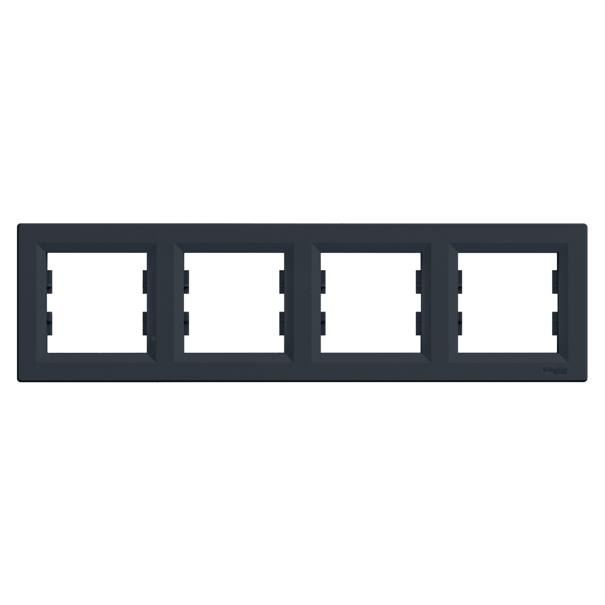 РАМКА ЧОТИРИМІСНА ГОРИЗОНТАЛЬНА, ASFORA АНТРАЦИТ - Зображення