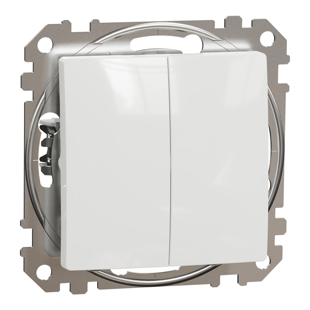 Двоклавішний вимикач Білий Sedna Design - Зображення