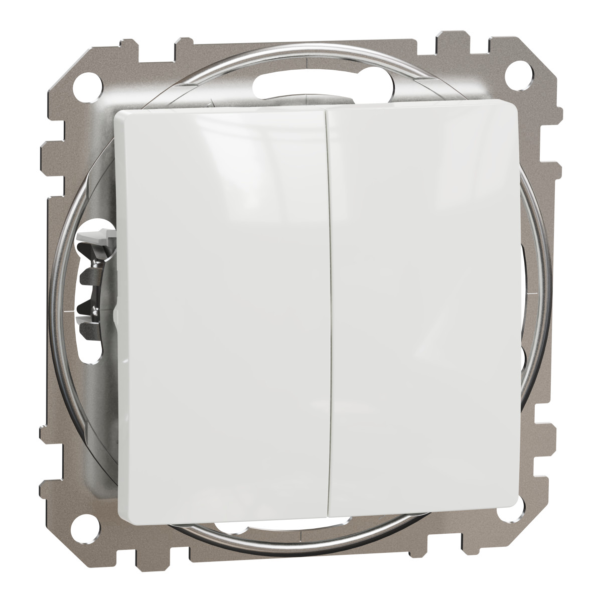 Двоклавішний перемикач Білий Sedna Design - Зображення