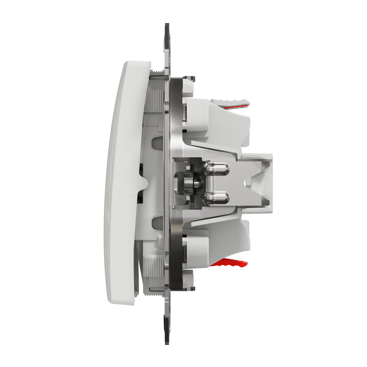 Кнопковий двоклавішний вимикач 10A, білий, Sedna Design & Elements - Зображення shnider_SDD111118_IOP-right_WD20.jpg