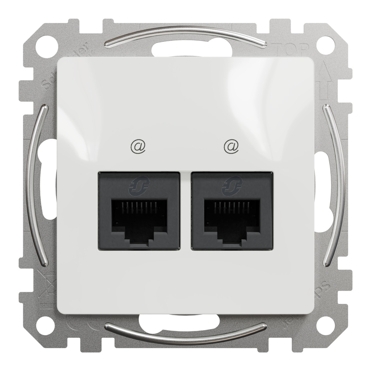 Два роз’єми RJ45 категорія 5E UTP Білий Sedna Design - Зображення shnider_SDD111452_IOP-front_WD20.jpg